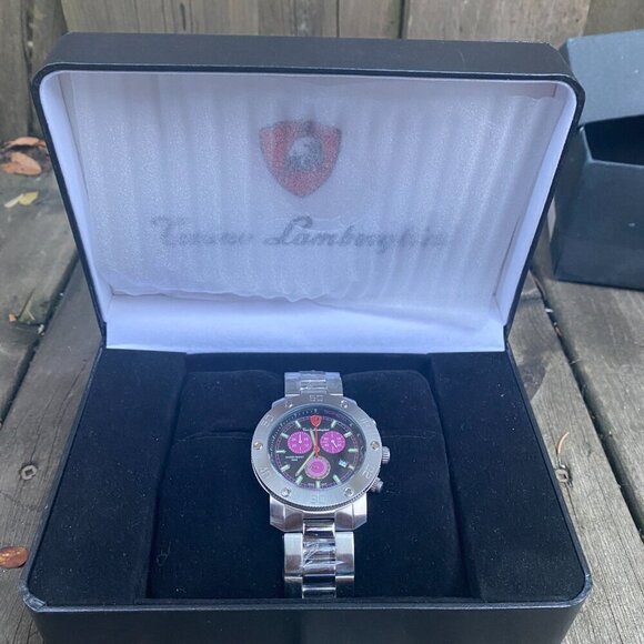 NEW Tonino Lamborghini Men's Chronograph Diamond Bezel Stainless Steel Watch - Picture 4 of 16
